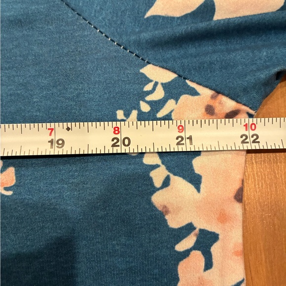 Floral Teal and Gray Women's Hoodie - Picture 10 of 11